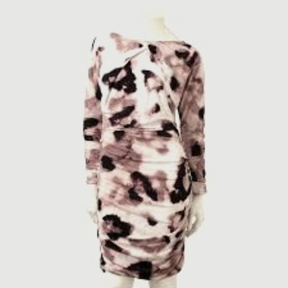 Jennifer Lopez Leopard Ruched Dress worn once - Picture 1 of 3